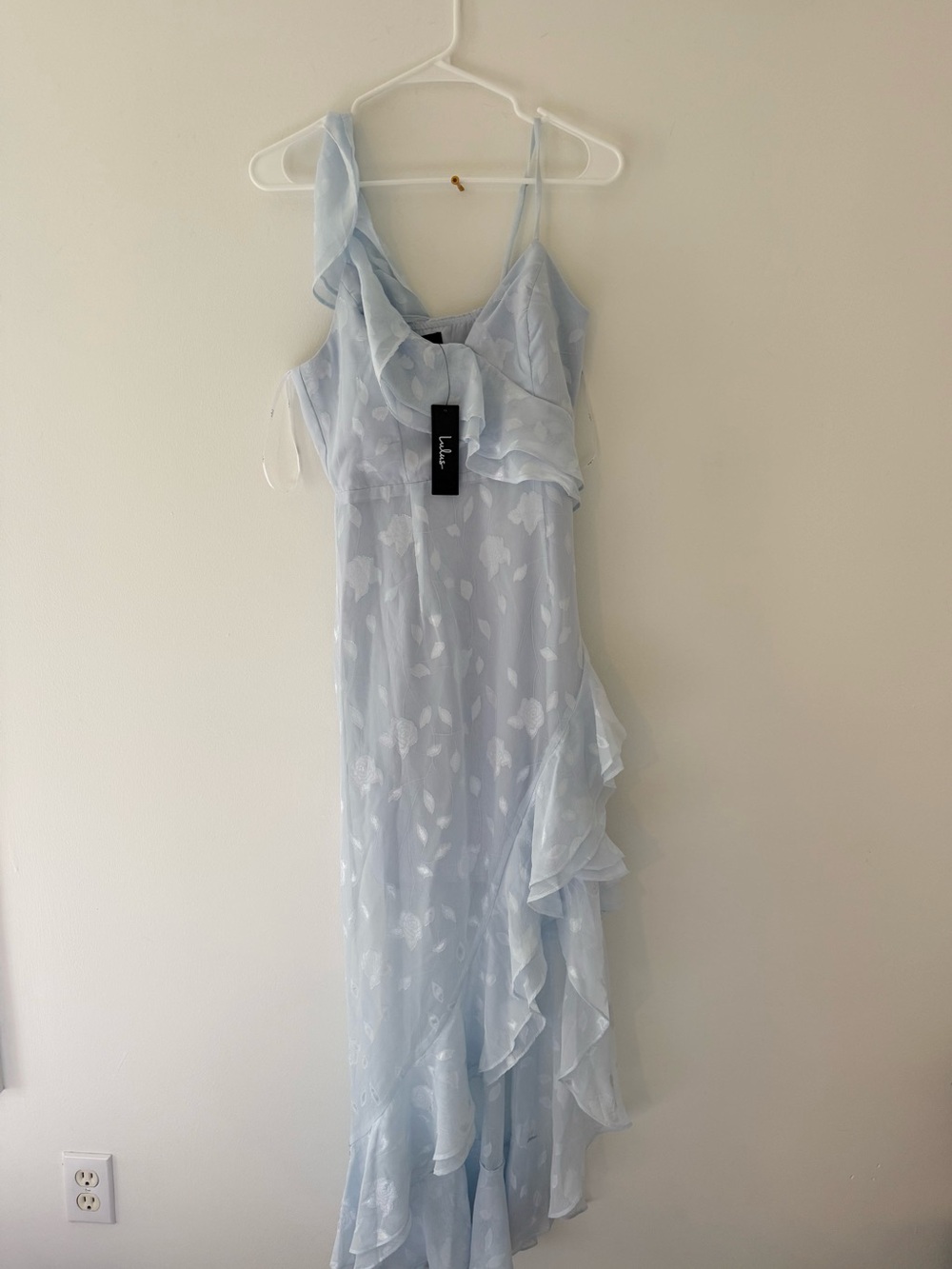 NWT Lulus Blue Ruffle Maxi Dress